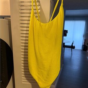 Show Me Your MuMu Sunny Yellow Textured Swimsuit